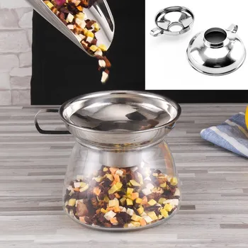

2Pcs Canning Funnel Stainless Steel Wide Mouth Canning Funnel Hopper Filter Leak Wide-mouth for Oil Wine Kitchen Cooking Tools