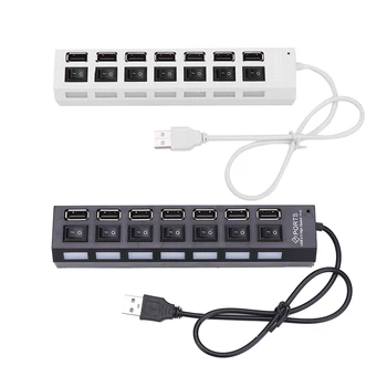 

USB Hub 7 Port USB 2.0 Hub Splitter With ON/OFF Switch Multi USB Hab High Speed 5Gbps For PC Computer Accessories