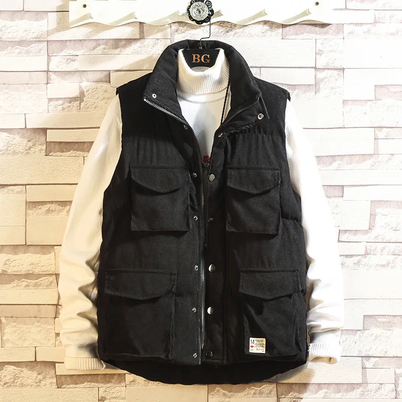Мужской жилет, хлопковый жилет, мужской, сохраняющий тепло жилет без рукавов
