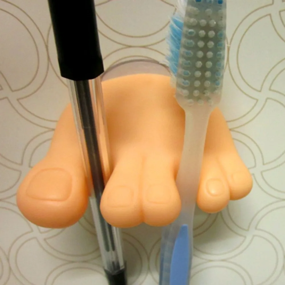 Милые мини-ножки зубная щетка держатель для ванной и кухни Семья зубная щетка присоски держатель настенный стенд крюк