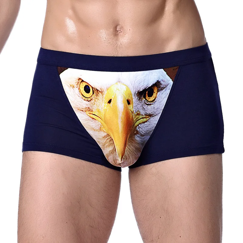 4XL Large Size Male Underwear Funny Cool Underpants Wolf Modal U Convex Underware Men Boxers Comfortable Soft boxer shorts man sports boxers