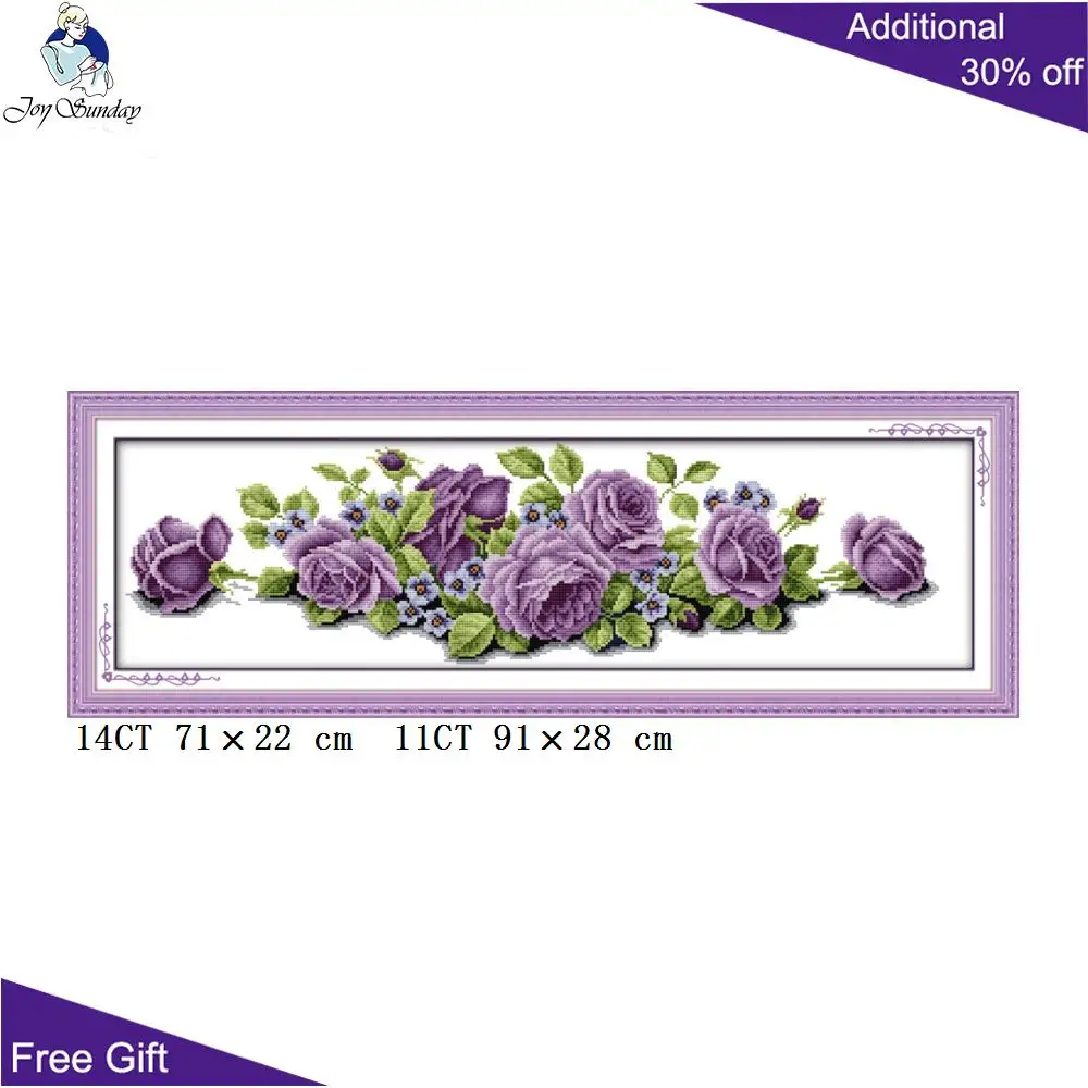 Joy Sunday H030(1)(2) подсчитанный и отпечатанный домашний декор длинное издание розы
