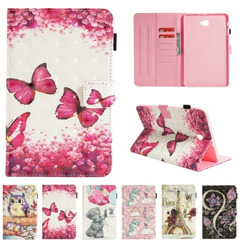 

Cute 3D Cartoon Unicorn Cover For Samsung Galaxy Tab A A6 10.1 2016 SM-T580 T585 T587 10.1inch PU Leather wallet stand Case