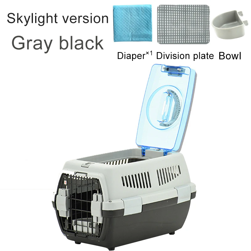 skylight gray black Переносная сумка для питомцев, дышащая, для собак, кошек, сумка-переноска, чехол, большое пространство, одобренная авиакомпанией, переносная переноска, для путешествий, для щенков, клетка, коробка - Цвет: skylight gray black