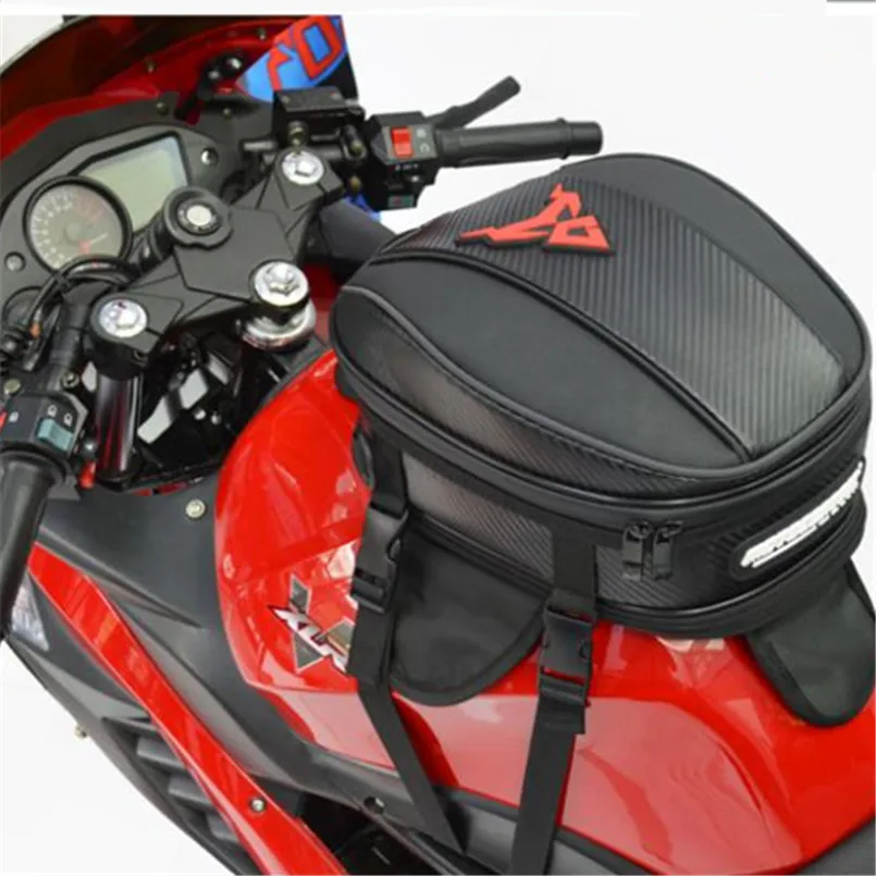 

Waterproof Motorcycle Oil Tank Bag Strong Magnet Adsorption High Capacity Bag Motorcycle Racing Tail Back Seat Bags Strap Fixing