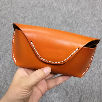 

Genuine Leather Glasses Case Box Handmade Luxury Hard Spectacles Waist Sunglasses Bag Bags Eyeglasses Cases Eyewear Holder Cover
