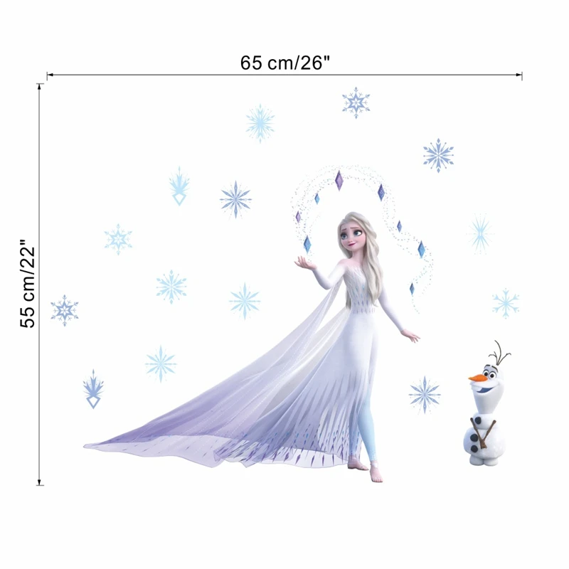 Wall Stickers Cartoon Elsa Queen Olaf For Girls Bedroom Home Decoration Diy Anime Art Mural Pvc Movie Frozen Poster Kids Decals