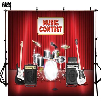 

DAWNKNOW Concert Photography Background Red Curtain Photocall Personal Children Party Photo Shoot Backdrop Customize lv2060