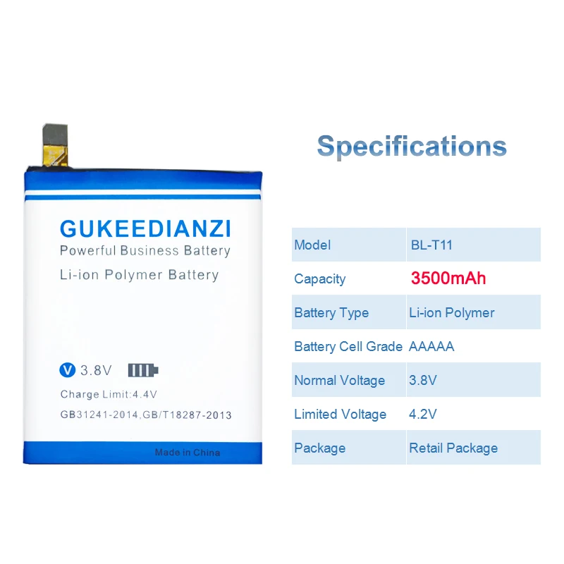 GUKEEDIANZI 3500mAh BL-T11 Battery For LG L22 isai F340 EAC62218301 BLT11 Mobile Phone Lithium Polymer Battery