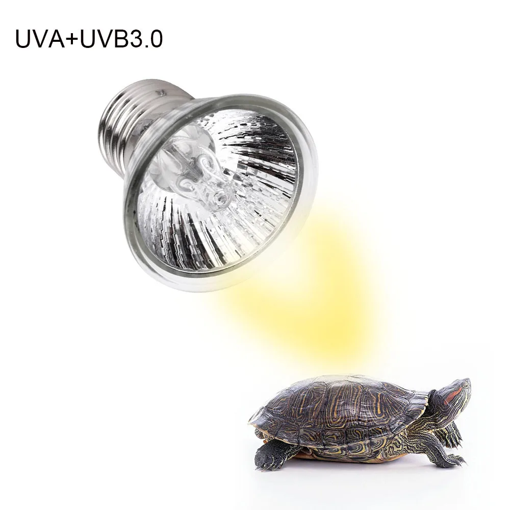 1Pc Heating Lamp UVA+UVB 3.0 Reptile Lizards Lamp Bulb Turtle Basking UV Light Pet Temperature Controller Tool 25/50/75W