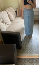 Leg-Jeans Trousers Clothing Pants Bottom Vintage Streetwear High-Waist Wide Baggy Denim