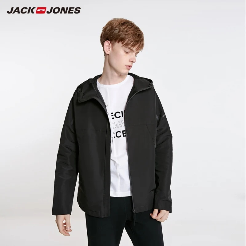 JackJones Men's Fashion Casual Stand-up Collar Hooded Short Jacket Sports Menswear| 219121527 JackJones Men's Fashion Casual Stand-up Collar Hooded Short Jacket Sports Menswear| 219121527