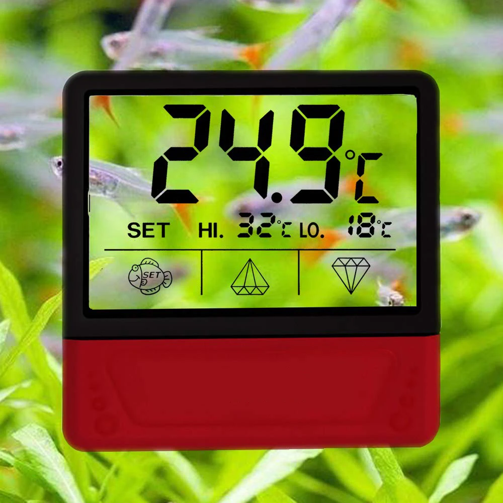 

Fish Tank Digital Thermometer Temperature Meter Touch Screen Aquarium Thermometer with LCD Display Stick-on Temperature Sensor