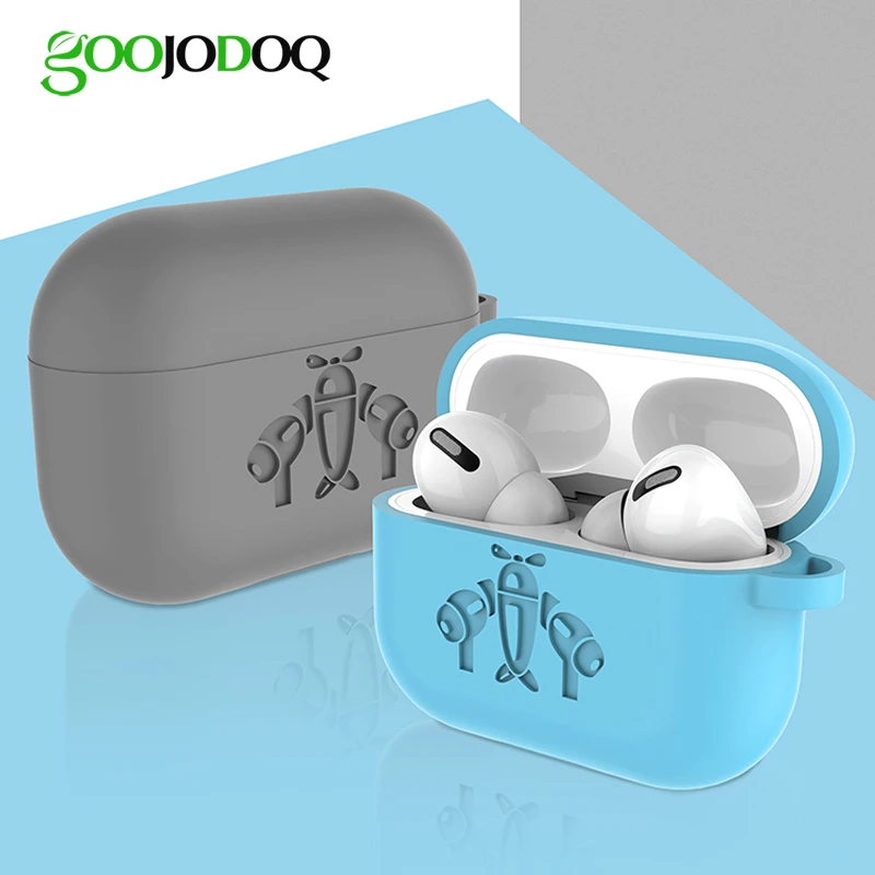 GOOJODOQ для Airpods Pro Чехол Премиум силиконовый чехол Защитный чехол для Airpods Pro/Airpods 3 с светодиодный брелок