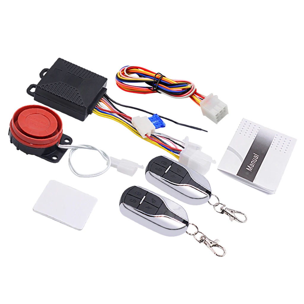 Set Of Motorcycle Motorbike Alarm System Immobiliser Remote Control Security