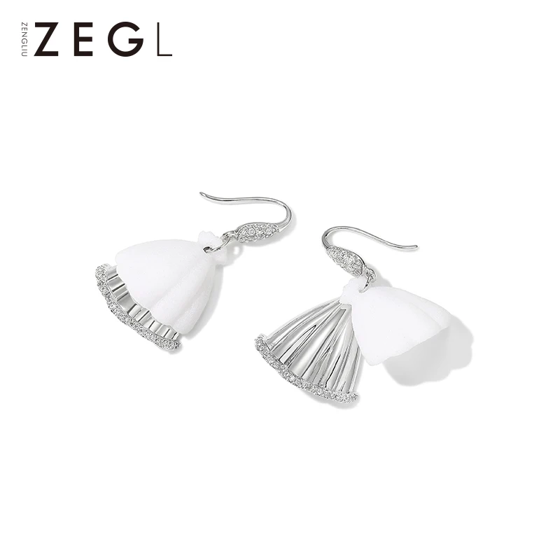 

ZEGL Designer Mermaid Series Personality Imitation Shell Earrings Women Fashion Creative Net Red Earrings