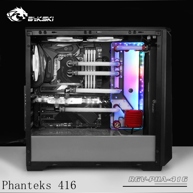 RGV-PHA-416 BYKSKI акриловая доска водный канал решение для Phanteks серии шасси/процессор GPU Блок/3PIN RGB/акриловая комната хранения - Цвет лезвия: RGV-PHA-416