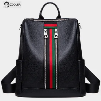 

2019 Soft Leather bag backpack girls COW leather backpacks elegant soft school bag travel tote bags high quality Bolsas#LT282