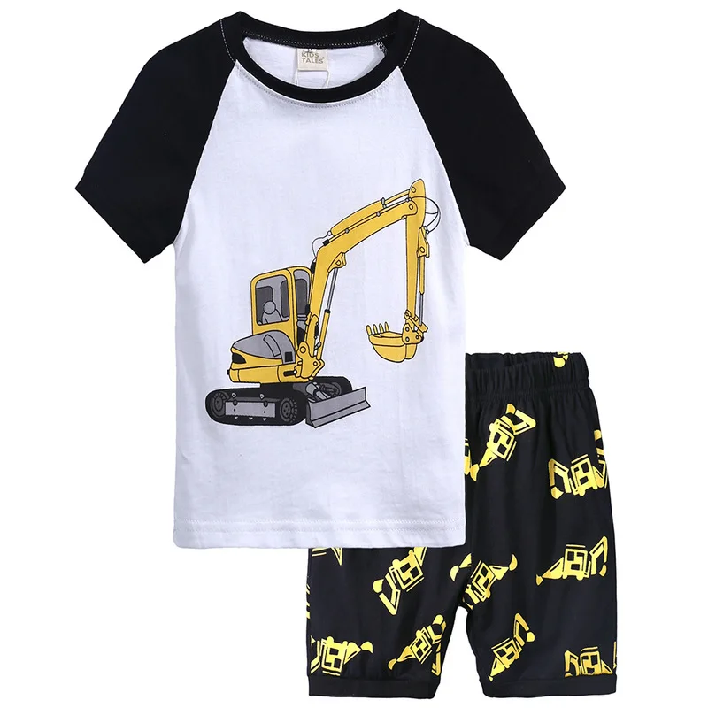 

Kids BOY T-shirt Cotton Pants Set BOY'S 1-6-Year-Old Excavator T-shirt Short
