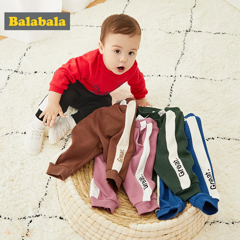 Balabala/штаны для мальчиков; осенние детские брюки для девочек; Одежда для маленьких детей; Новинка года; зимние Бархатные спортивные штаны