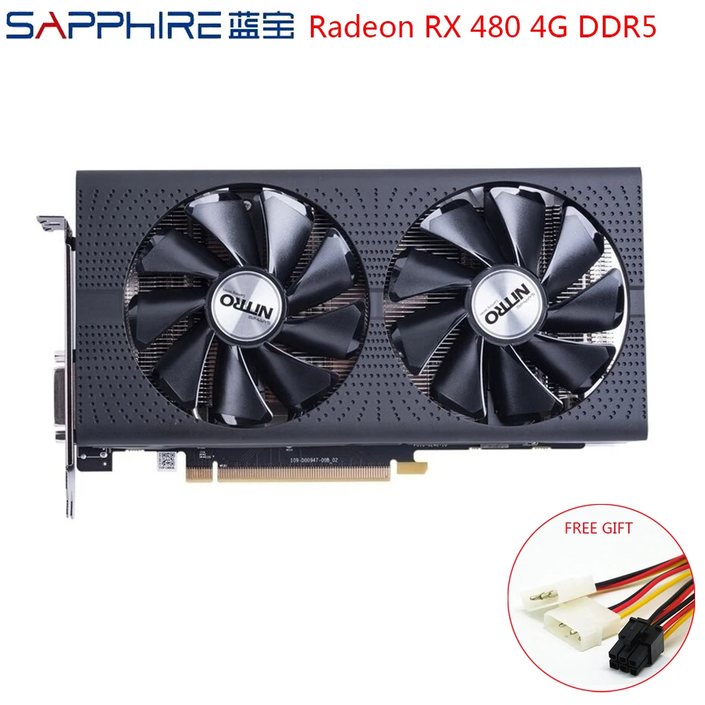 

SAPPHIRE AMD Radeon Graphics Card RX 480 4GB GDDR5 Gaming PC Video Card GPU RX480 DDR5 256bit PCI Express 3.0 Desktop Used Cards