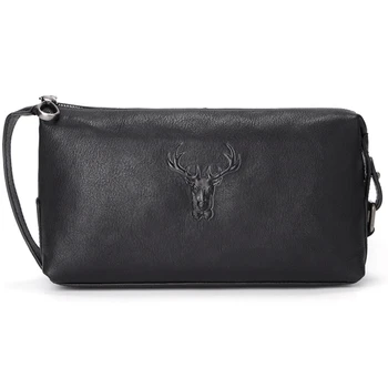 

Cosmetic Case Men First Layer Cowhide Waterproof Toiletry Wash Bag High Capacity Handbag Travel Women Make Up Bag Zipper Organiz
