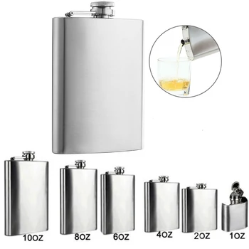 

Hot Sale Flask Trustworthy 1pc 10 8 6 4 2 1 oz Stainless Steel Hip Flask Liquor Whisky Alcohol Cap Funnel Drinkware Bottle