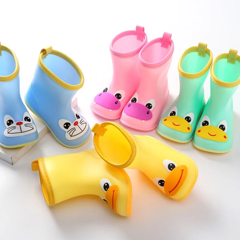 

Summer Rainy Season Rubber PVC Children Rain Boots Lovly Animal Pattern Round Toe Kid Rainboots Boy Girl Waterproof Shoes D03231