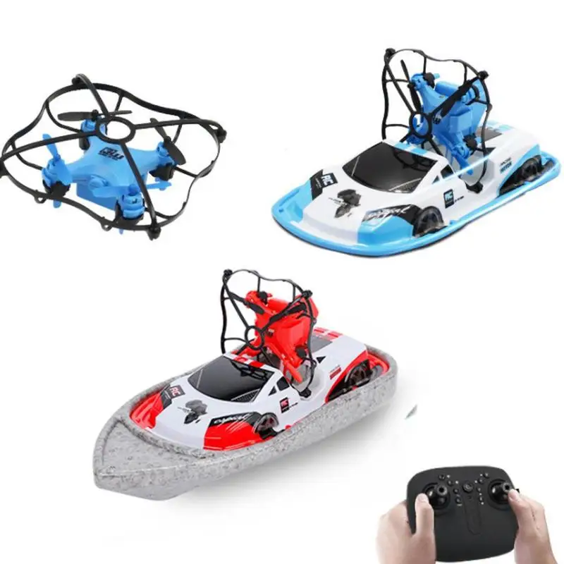 

3 In 1 RC Drone Quadcopter Vehicle Hovercraft Boat Drone 360-degrees Flip Kids Toys Drone Helicopter Water Racing RC Boat