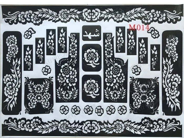 New Hot India Henna Temporary Tattoo Stencils For Hand Leg Arm Feet Body Art SMR88