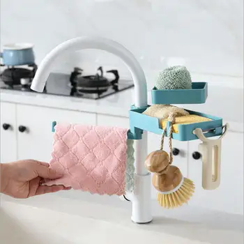 

3 In 1 Rotatable Faucet Drain Rack Rag Shelf Multi Layers Kitchen Storage Rack Sink Sponge Holder Drain Rack Kitchen Organizer