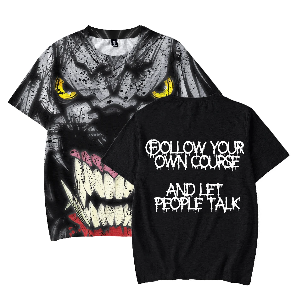 

Men Women Fitness Printed Camouflage Wolf T-shirt Short Sleeve Round Neck Fashion Casual Tops