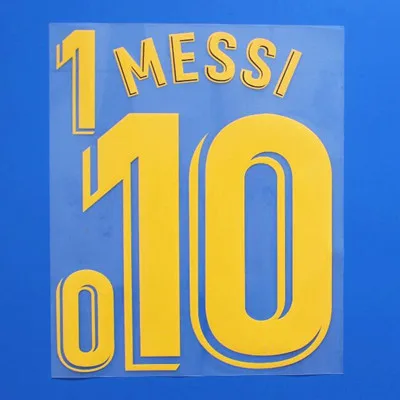 Новинка 1819 г. Messi Suarez Dembele Coutinho A. Iniesta MALCOM VIDAL I. RAKITIC PIQUE numberint Настройка номера штамповки нашивки значки - Цвет: yellow 10