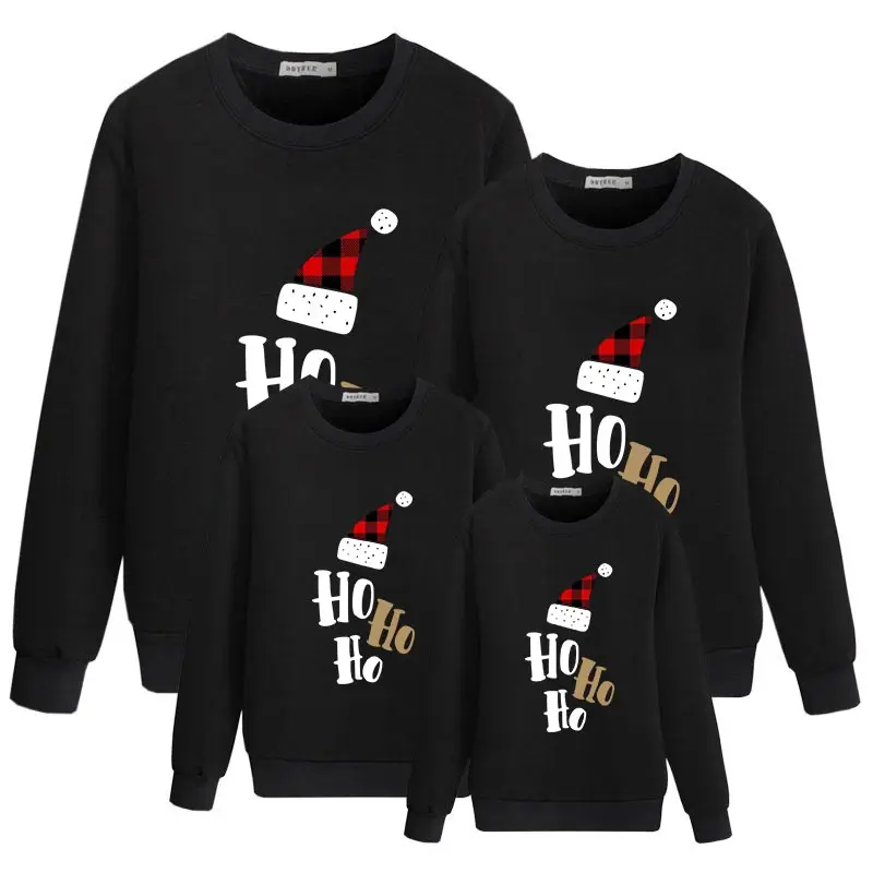 Hohoho/одинаковые Рождественские свитера для всей семьи с Санта-Клаусом; милый комплект с капюшоном для мамы и папы; зимняя одежда для мамы, папы, сына и дочки - Цвет: color 5