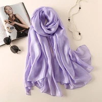 2022 szale jedwabne kobiety luksusowej marki hidżab szalik stałe Foulard Femme szale okłady jedwabna apaszka szalik na głowę hidżab plaża Poncho 6