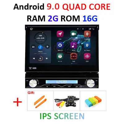 4G+64G Octa core Android 9.0 Univeral One din Car radio Multimedia Player GPS Navigation 7" IPS HD Retractable Autoradio AUX-IN - Цвет: 2G 16G IPS