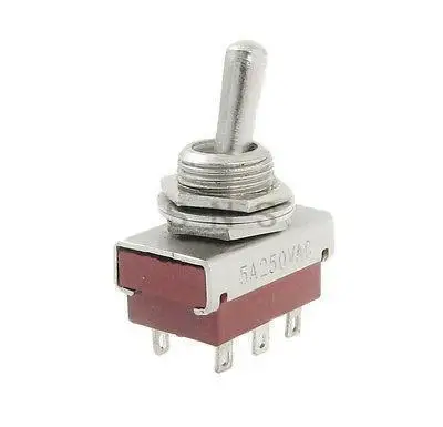 

3 Pcs AC 250V 5A Amps ON/ON 2 Position DPDT Toggle Switch
