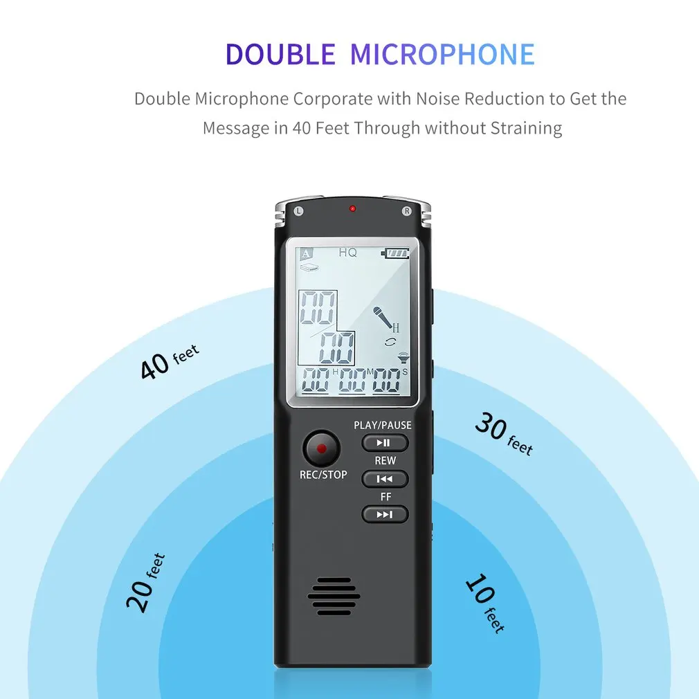 Диктофон 8 ГБ Цифровой диктофон скрытый диктофон USB двойной микрофон звукозапись шумоподавление