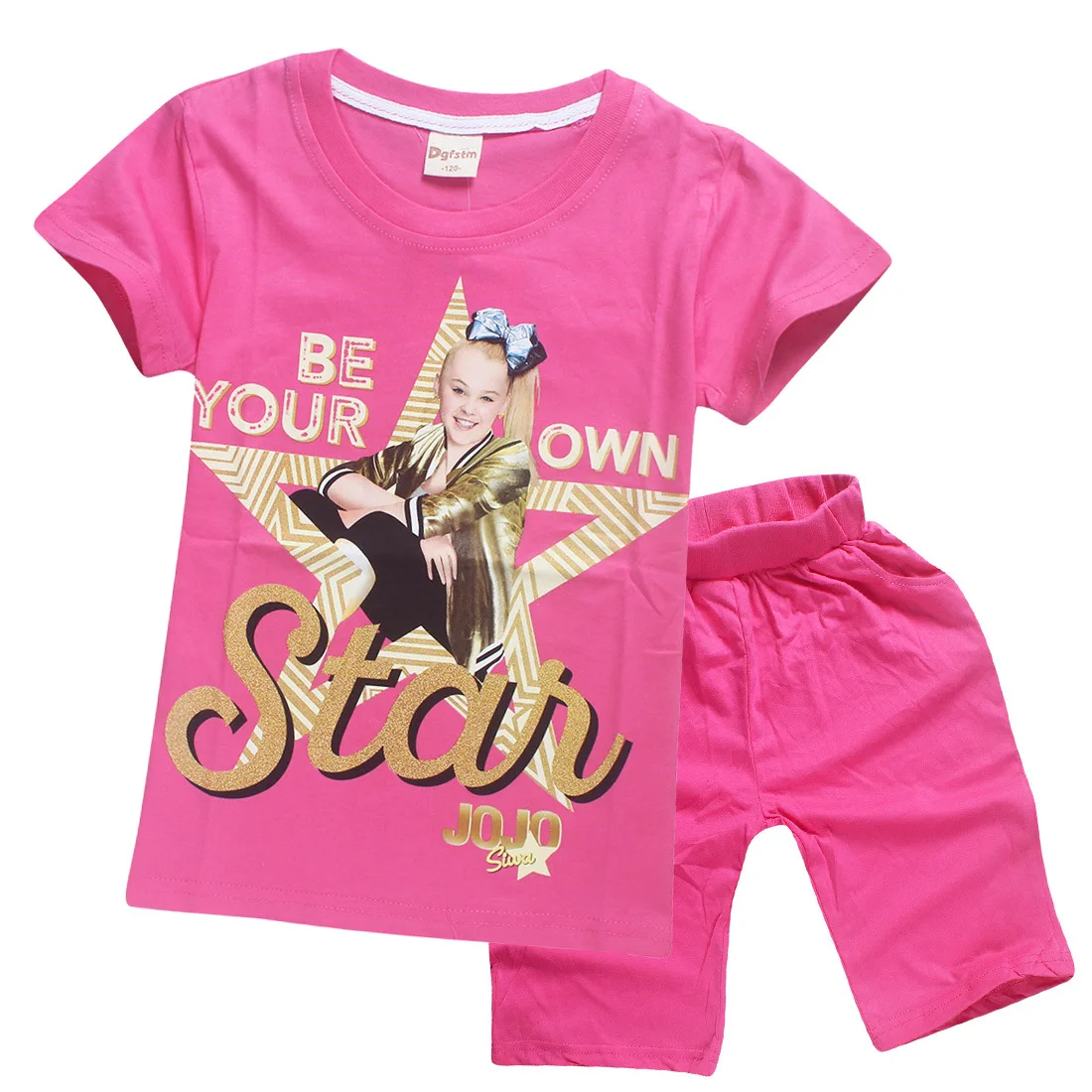 JOJO SIWA/розовая детская футболка, TikTokCotton, топы для маленьких девочек, футболки, одежда Комплекты с короткими рукавами для мальчиков и девочек футболка, TikTokgirls, одежда на возраст от 10 до 12 лет - Цвет: S8361-red