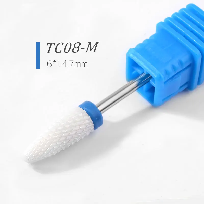 23 типа керамических сверл для ногтей, аксессуары для маникюрного станка, вращающиеся электрические пилки для ногтей, фрезы для маникюра, фрезерные инструменты для дизайна ногтей - Цвет: TC08-M