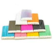 50 шт. Одноразовые ресниц, кисть для губ, щеточку для черный/розовый/белый палочки щеточку для ресниц Аппликаторы накладные Искусственные ресницы, удлинение инструменты