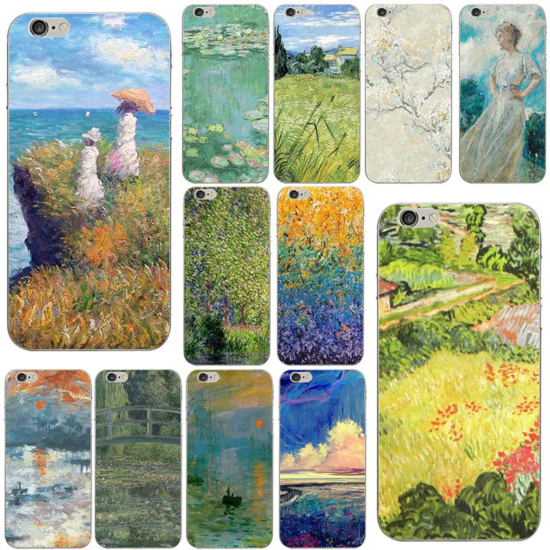 

Claude Monet Impression Oil Painting Soft Phone Cases for iPhone X XR XS Max 4 4S 5 5S 5C SE for iPhone 6 6s 7 8 Plus Bags