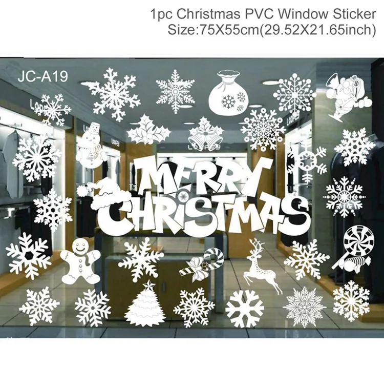 Window sticker 18 Рождественская Настенная Наклейка "сделай сам" с рождеством, украшение для дома, наклейка на окно,, рождественские украшения, новогодний, Декор, Navidad - Цвет: Window sticker 18