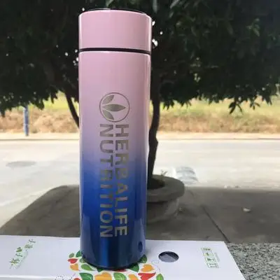 Herbalife питательная умная измерительная кружка с сенсорным дисплеем, Термокружка, бизнес подарок, прямая чашка - Цвет: Синий