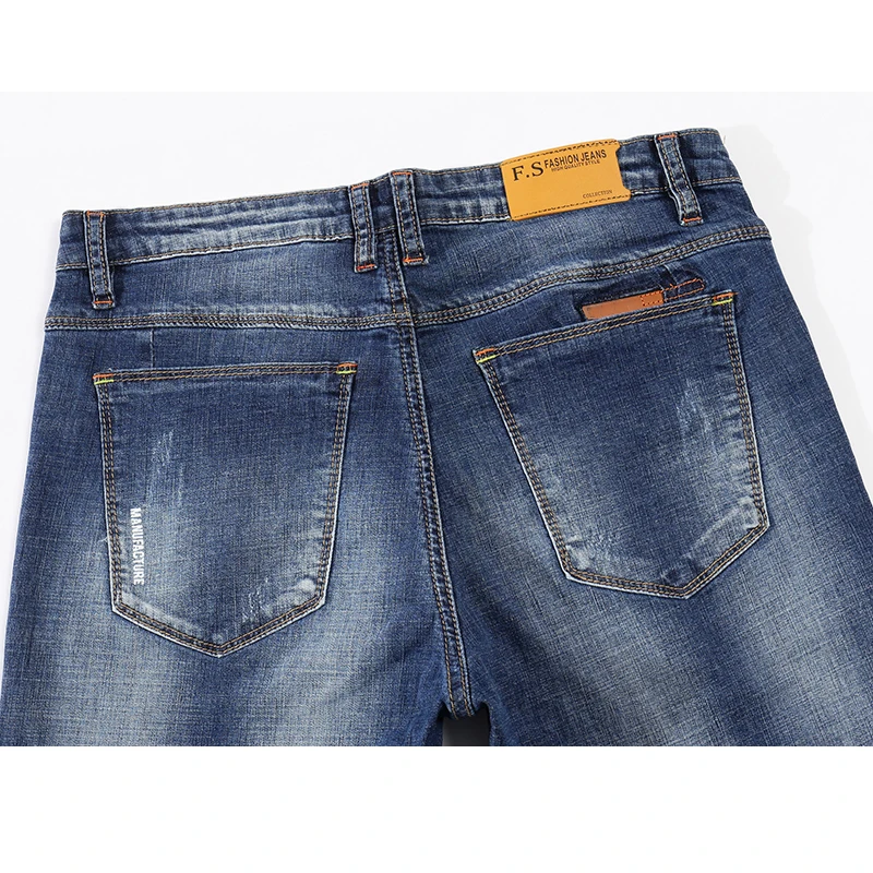 Cena KSTUN męskie jeansy letnie cienkie Business Casual proste obcisłe dżinsy Stretch spodnie dżinsowe spodnie klasyczne kowboje młody człowiek Jean 38