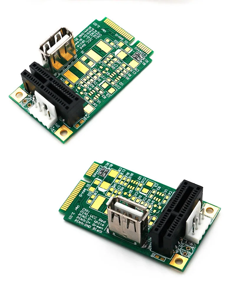 H1111Z добавить на карты Mini PCI-E для PCI Express 1X Riser Adapter 4Pin вход питания Поддержка USB 2,0 передача данных до 480 Мбит/с