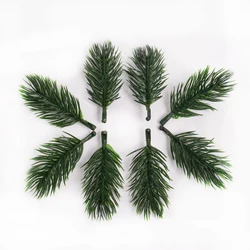 Set of 10 Realistic Artificial Pine Needle Branches for Festive Decor and DIY Projects (6cm green)