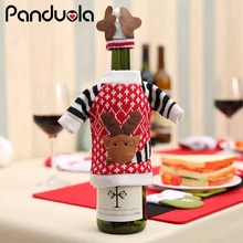 Рождественское красное вино бутылочные крышки лося сумка Чехлы для бутылки шампанского для рождественской вечеринки украшение на стол для дома вечерние Рождественский подарок