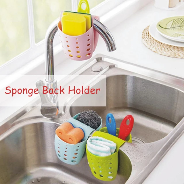 New Kitchen Double Sink Saddle Silicone Sponge Holder Sink Rack