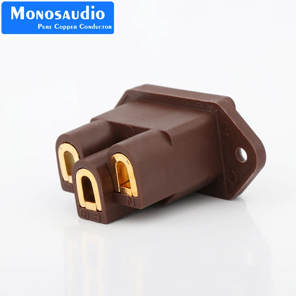 

Monosaudio IC71(G) Pure Red Copper 24k gold plated Non Solder Hi End IEC Socket Inlet 99.998% copper AC IEC Inlet Socket